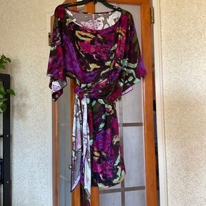 ABI FERRIN abstract wrap dress